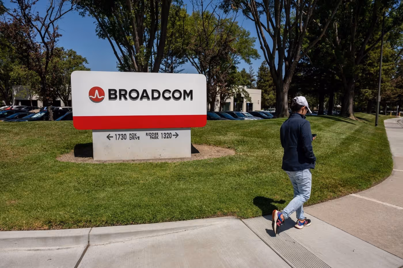 Signage at the Broadcom Inc. headquarters.